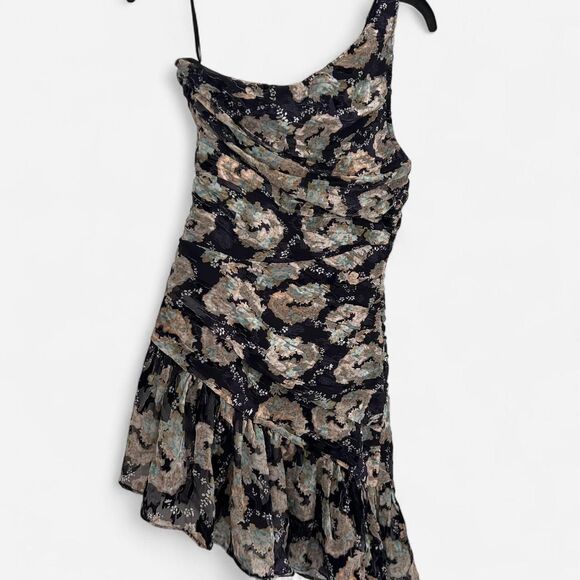 LoveShackFancy Zietta One-Shoulder Floral Mini Dress – Romantic Coquette Dream 0 - Picture 5 of 8